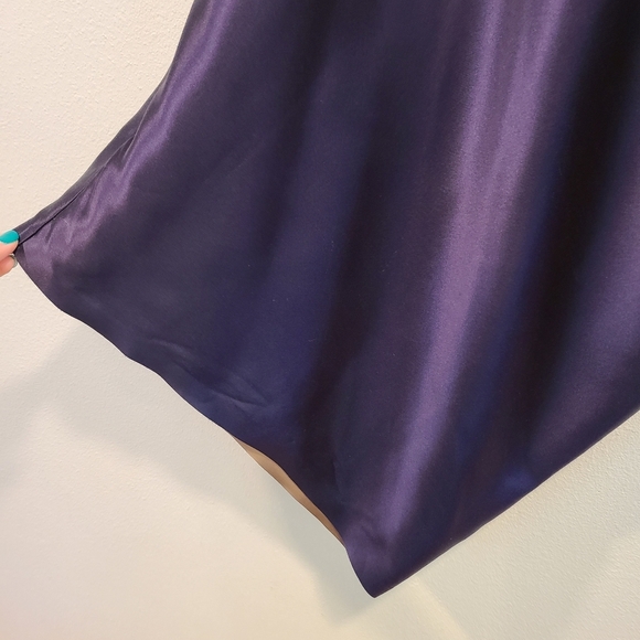 Ports 1961 Asymmetrical Iris Purple Silk Dress - Picture 3 of 5
